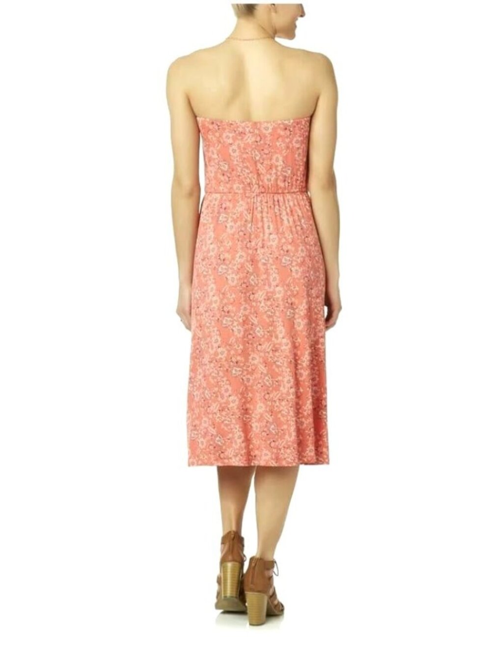 Simply Styled Floral Midi Strapless Tube Dress - Picture 2 of 2